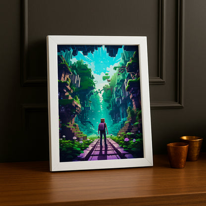 Cadre photo Minecraft - Cavernes et falaises