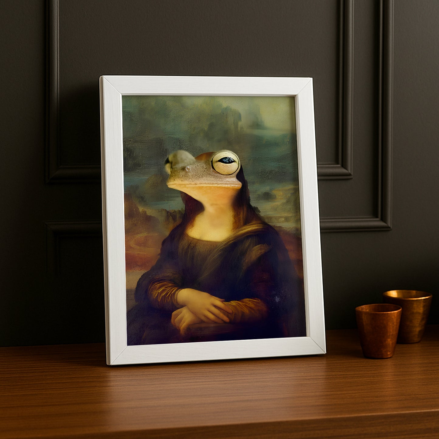 Cadre photo Mona Lisa La Joconde Grenouille