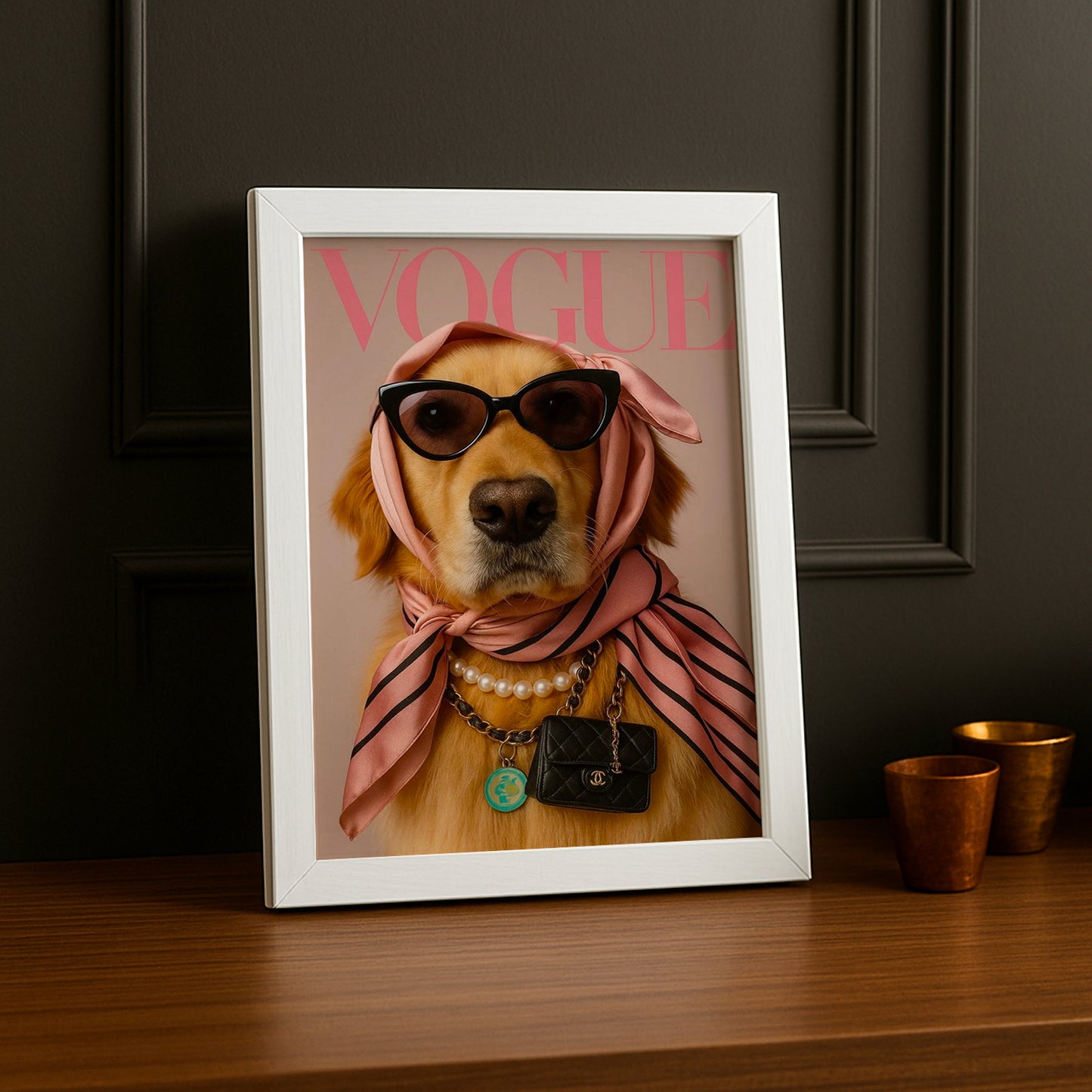 Cadre photo Vogue - Chien Aesthetic