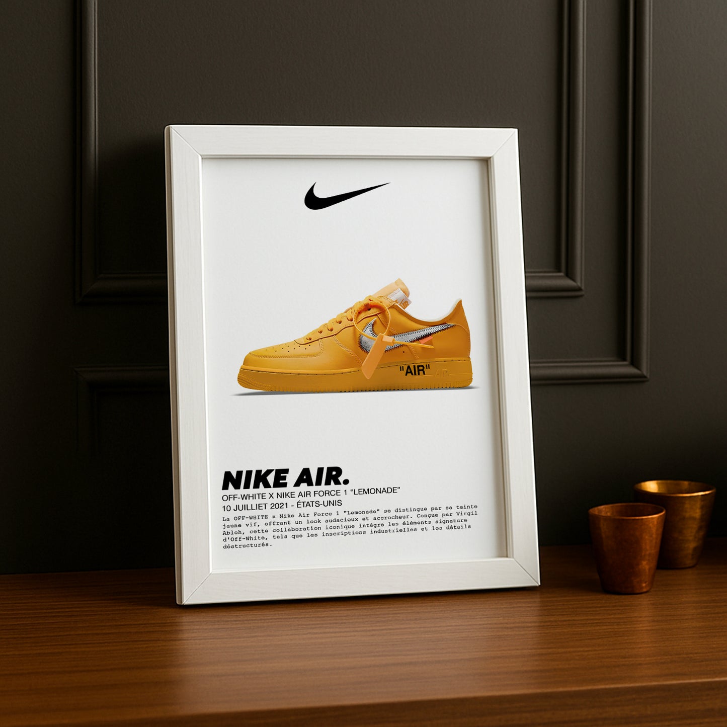 Cadre photo Off-White x Nike Air Force 1 Lemonade