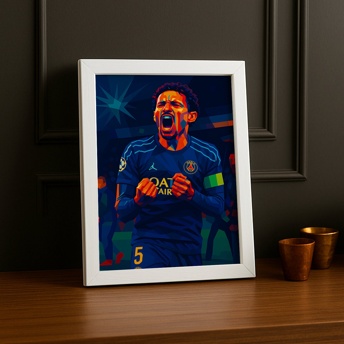 Cadre photo Paris Saint-Germain Marquinhos illustration