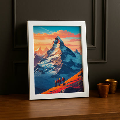 Cadre Photo Naturel - Illustration d'une montagne