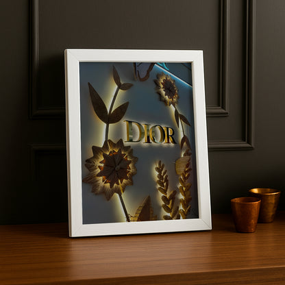 Cadre photo Dior - Gold Flowers