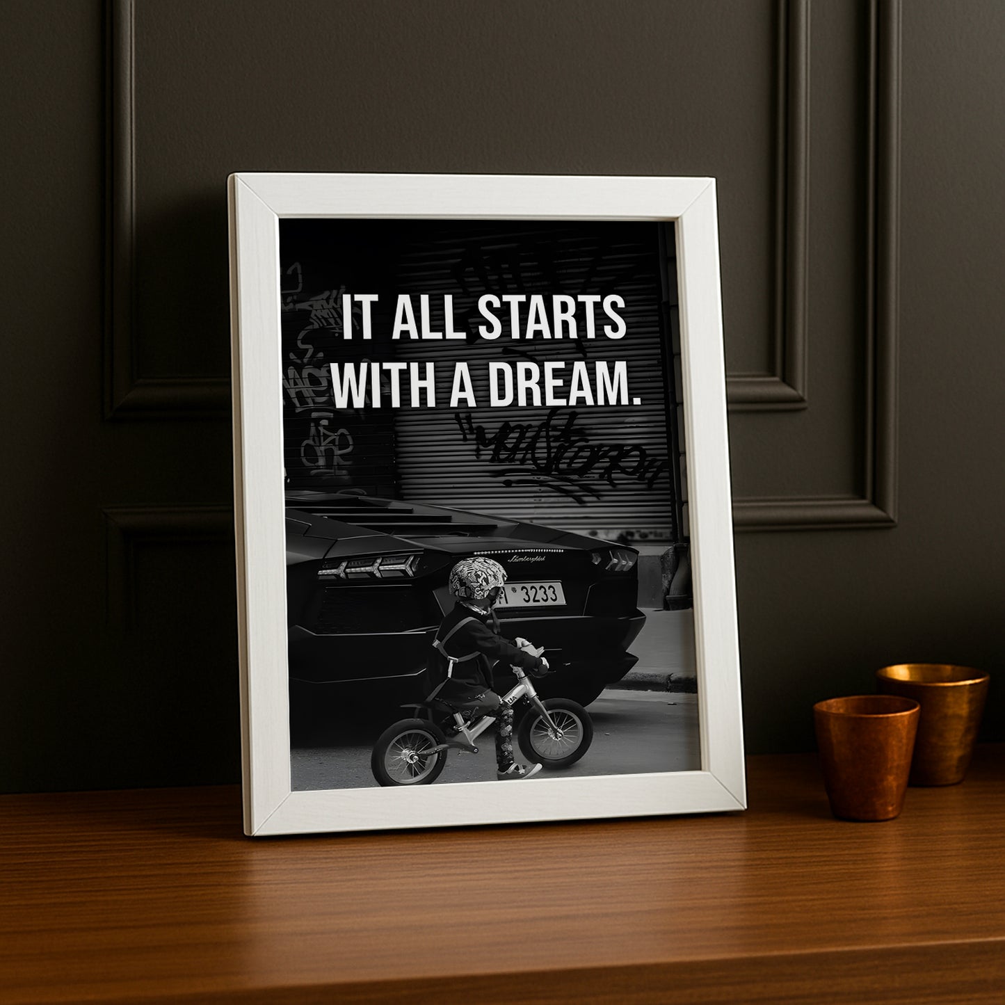 Cadre photo Motivation - It All Starts With A Dream