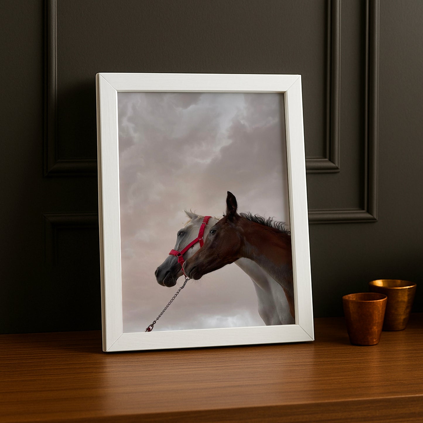 Cadre photo Équitation - Chevaux White x Black