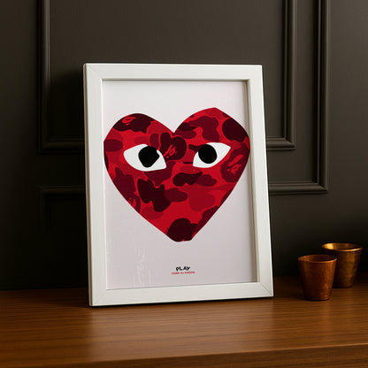 Cadre photo Comme Des Garçons coeur rouge