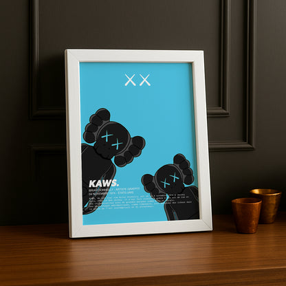 Cadre photo Kaws Double Companion bleu
