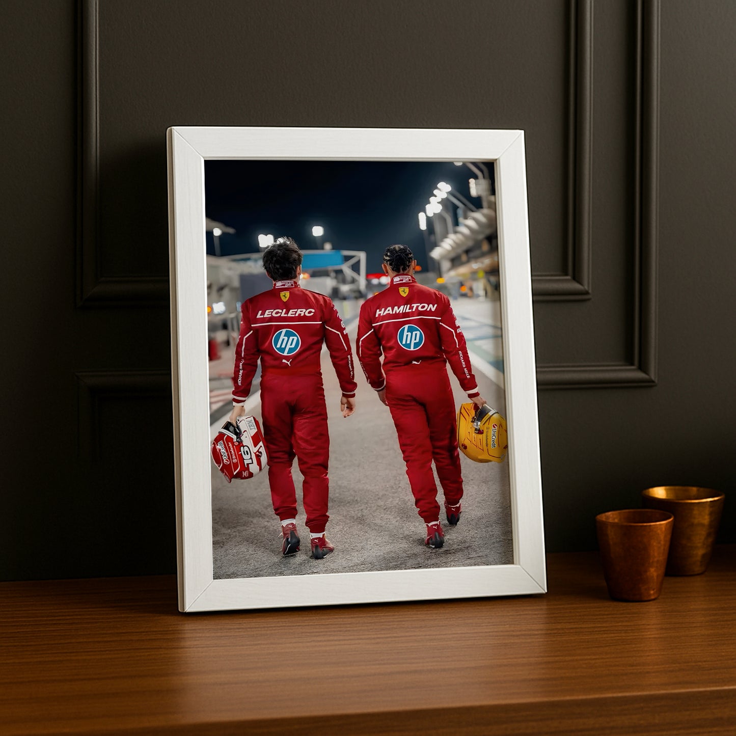 Poster encadrée Formule 1 - Charles Leclerc x Lewis Hamilton