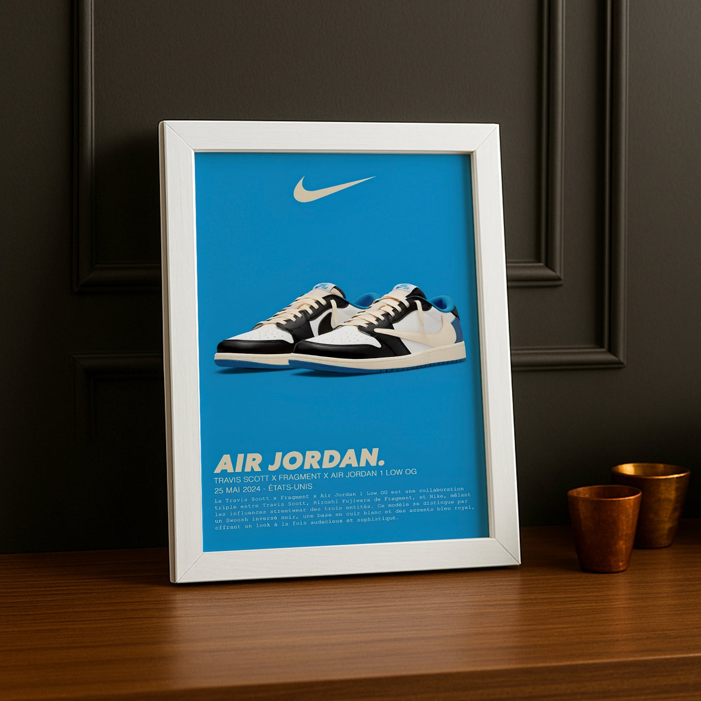 Cadre photo Travis Scott x Air Jordan 1 Low OG x Fragment