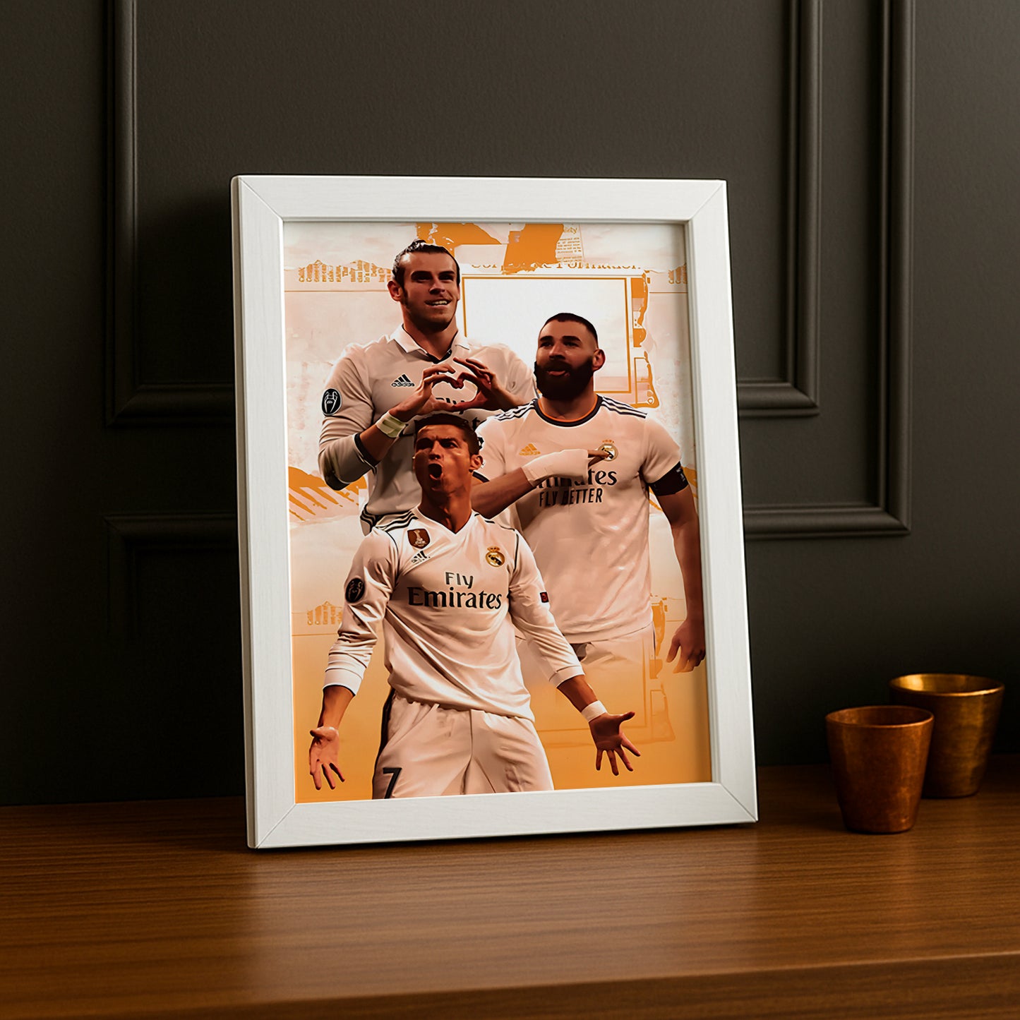 Cadre photo de Benzema, Bale, Cristiano Ronaldo