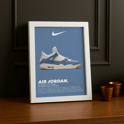 Air Jordan 4 Retro Tex Denim Bilderrahmen 