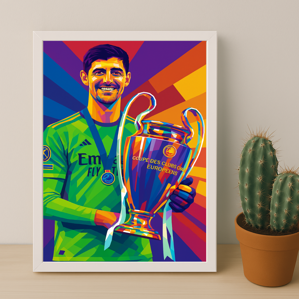 Cadre Photo Courtois Real Madrid – Affiche HD Encadrée Papier Premium
