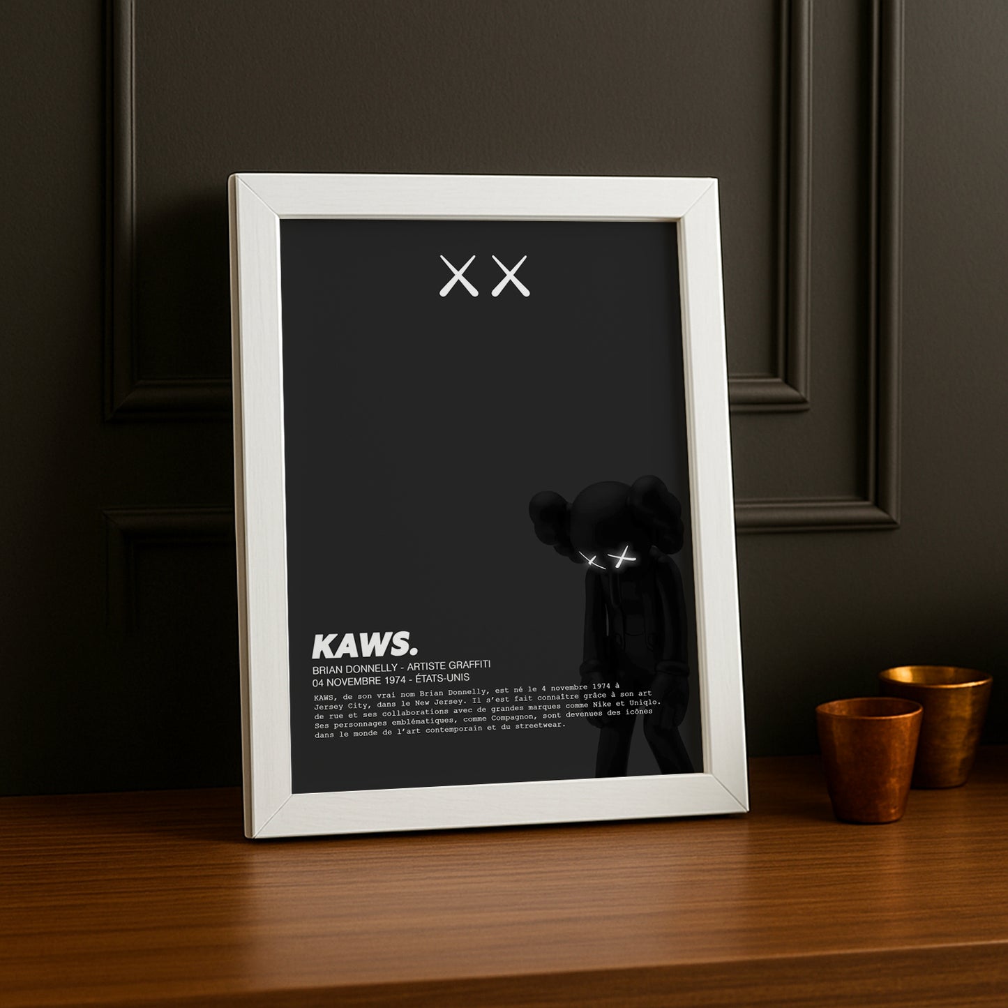 Cadre photo Kaws Companion noir