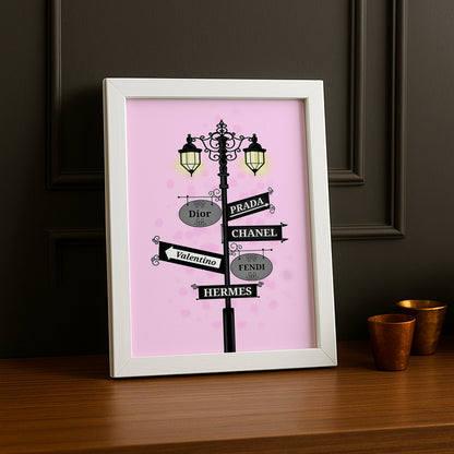 Cadre photo Mode - Panneau Multi-Brands Pink