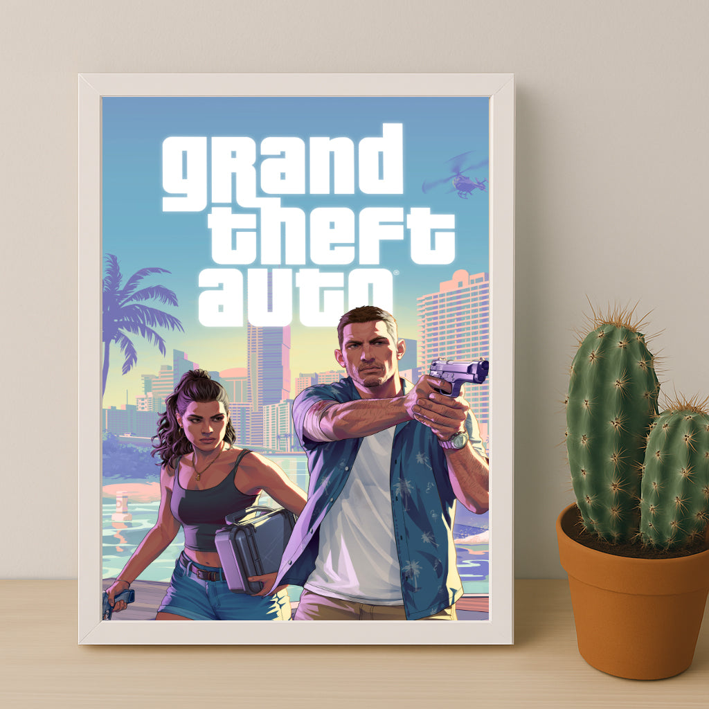 Poster Grand Theft Auto VI - Jason et Lucia