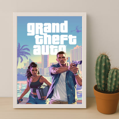 Poster Grand Theft Auto VI - Jason et Lucia