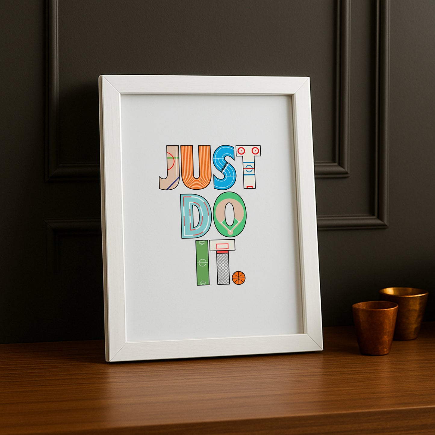 Cadre photo Just do It. Nike blanc