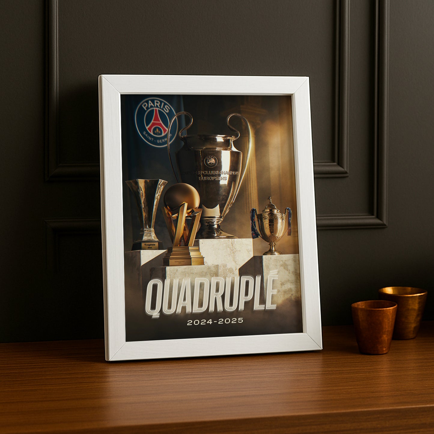 Cadre photo Paris Saint-Germain Quadruplé