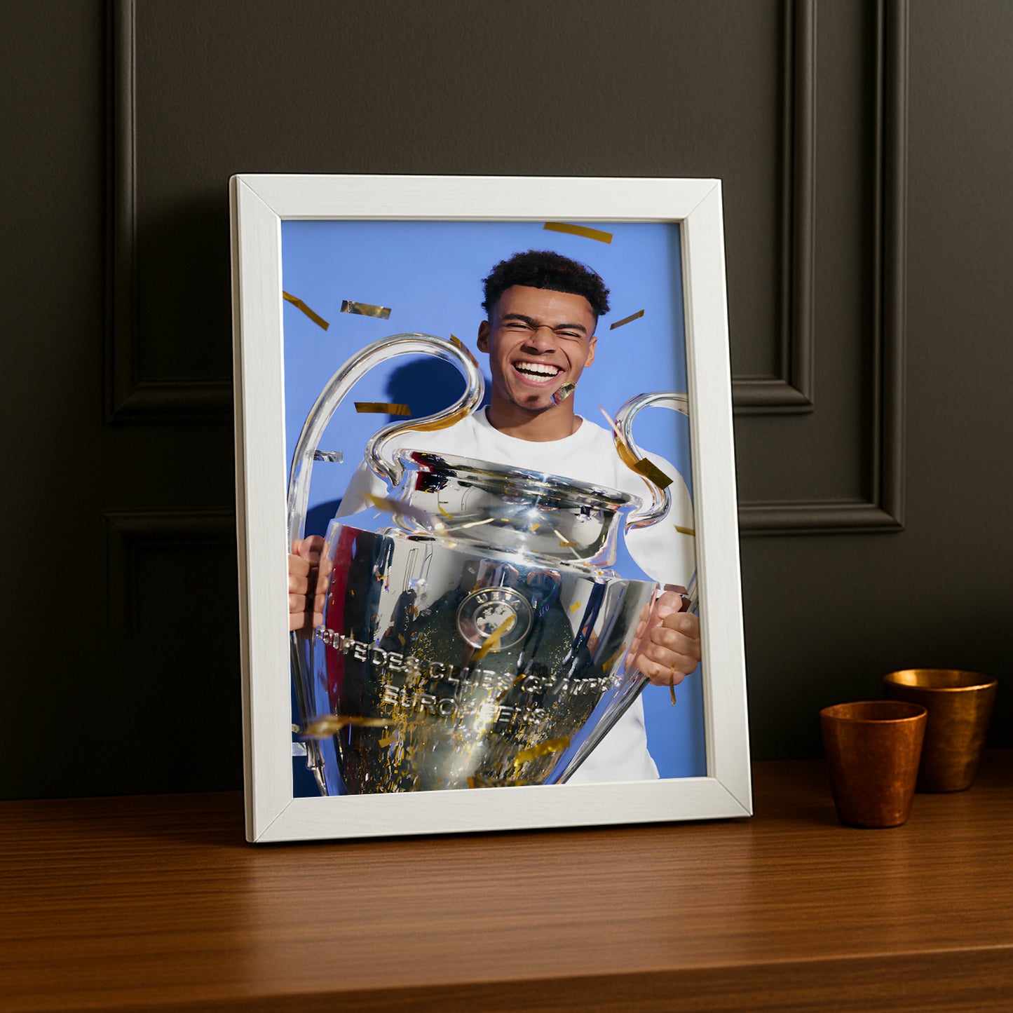 Cadre photo Désiré Doué PSG Ligue des champions