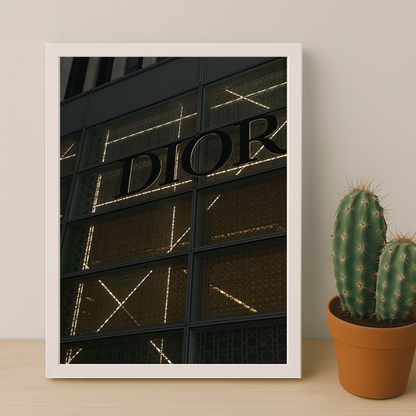 Cadre photo Dior logo by night