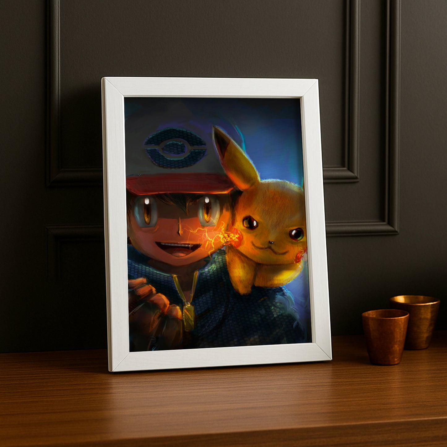 Cadre photo de Sacha et Pikachu Pokémon