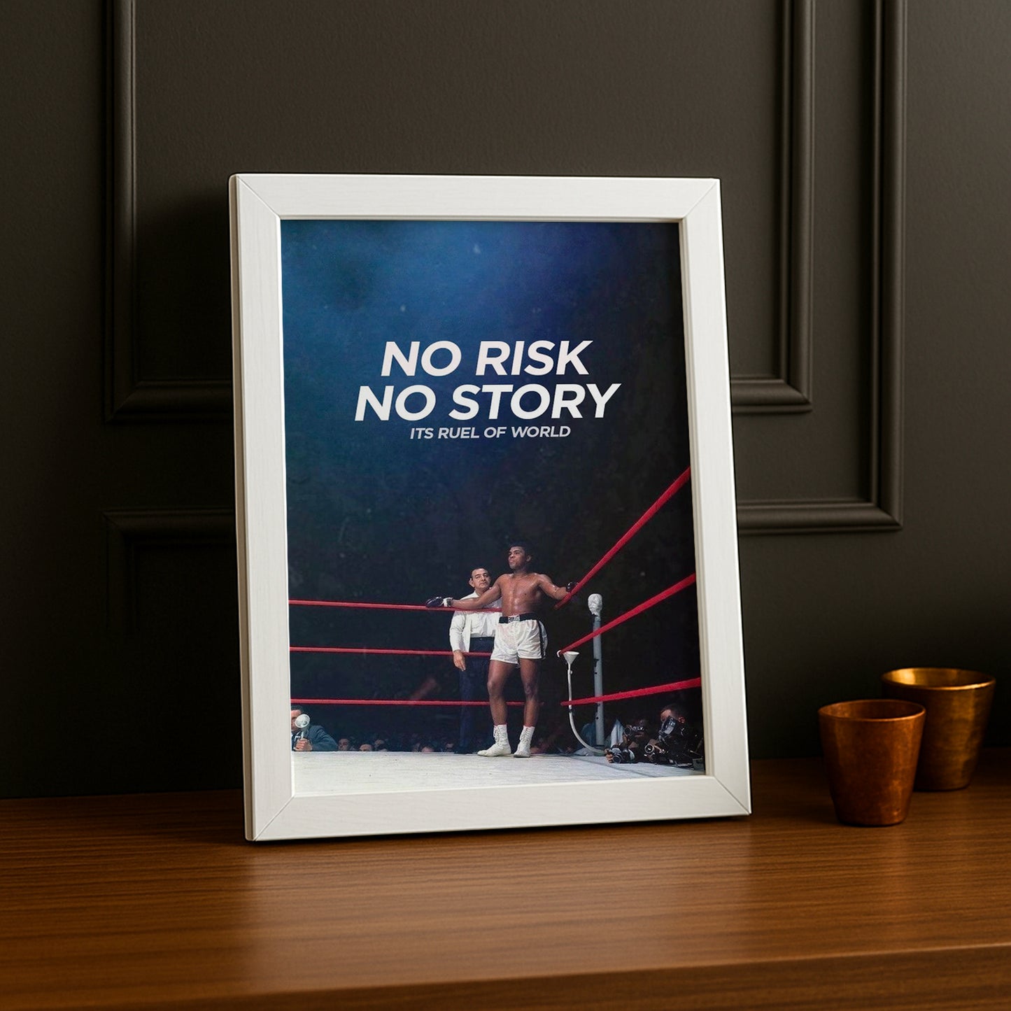 Cadre Photo Boxe - Muhammad Ali "No Risk No Story"