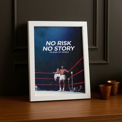 Cadre Photo Boxe - Muhammad Ali "No Risk No Story"