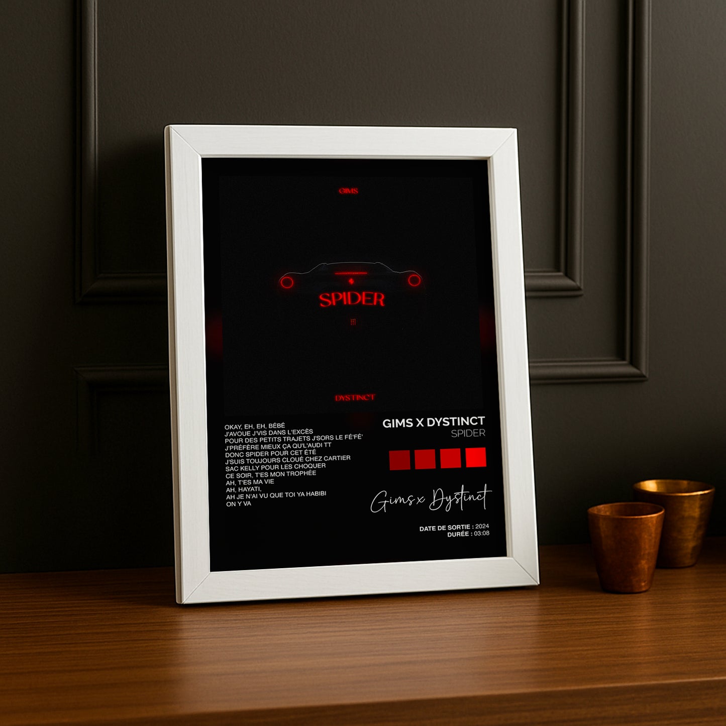 Cadre photo Titre Musicaux - Spider de Gims x Dystinct