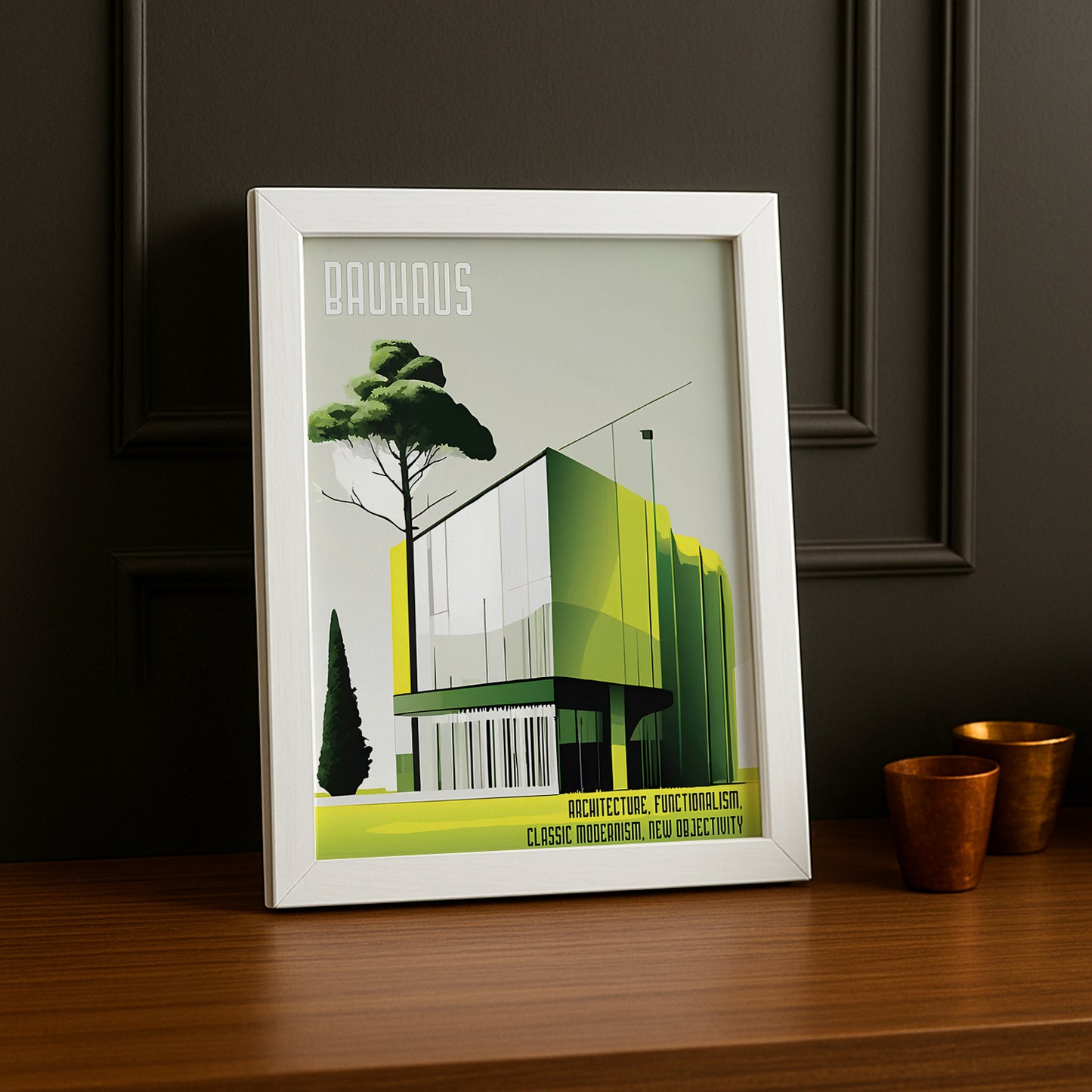 Cadre photo Bauhaus Architecture vert