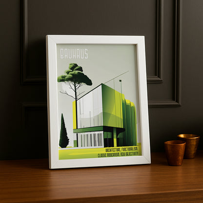 Cadre photo Bauhaus Architecture vert