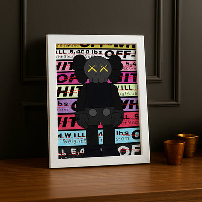 Poster encadré Kaws Off-White