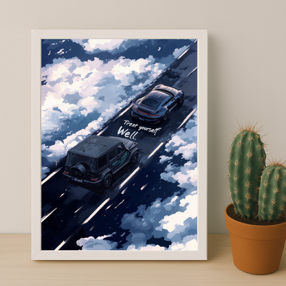 Mercedes x Porsche - Poster