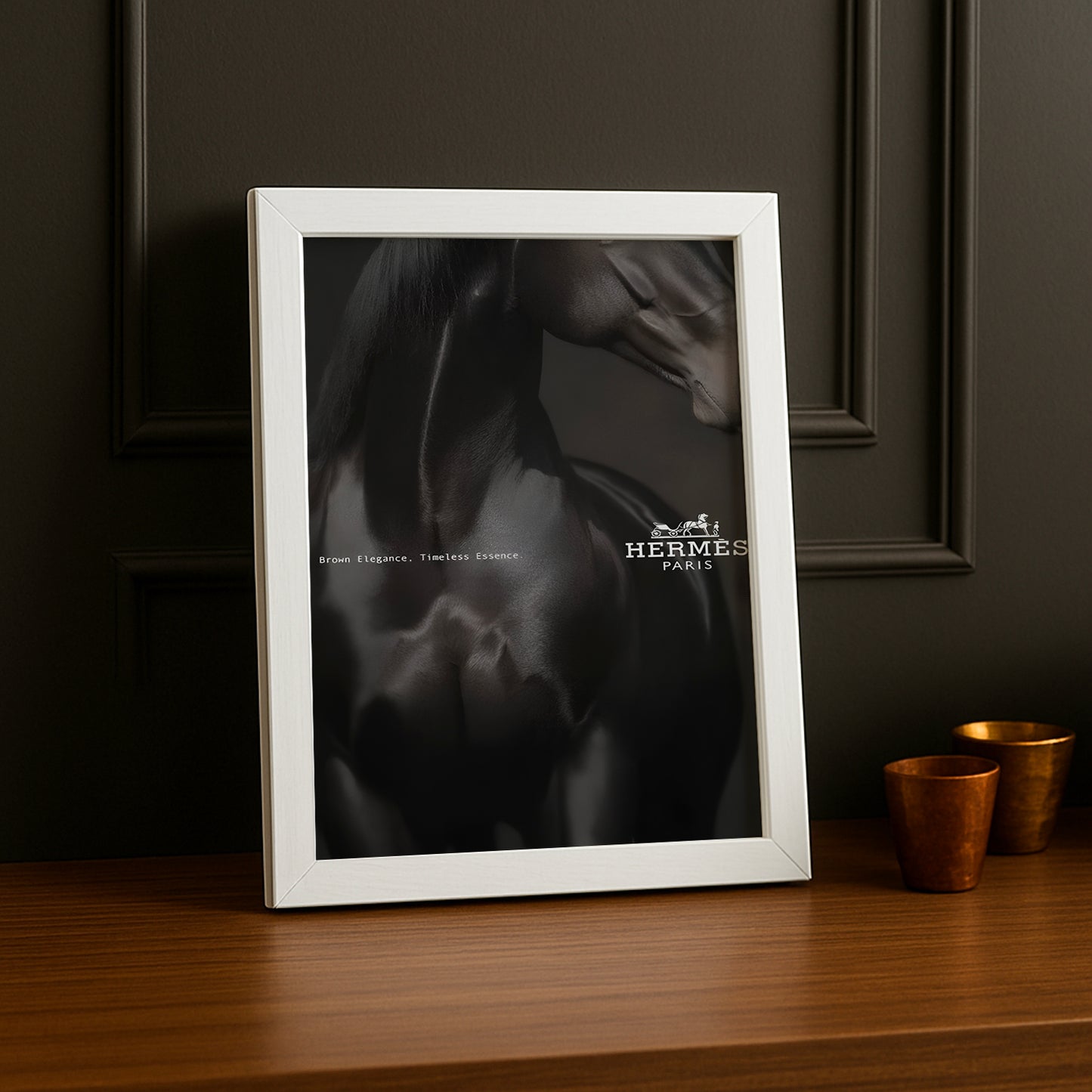 Cadre photo Hermès - Cheval noir