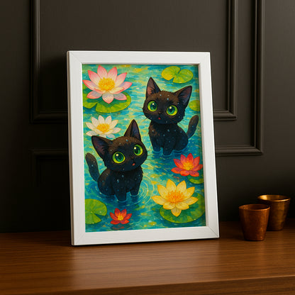 Cadre Photo Chat - Deux chats mignon