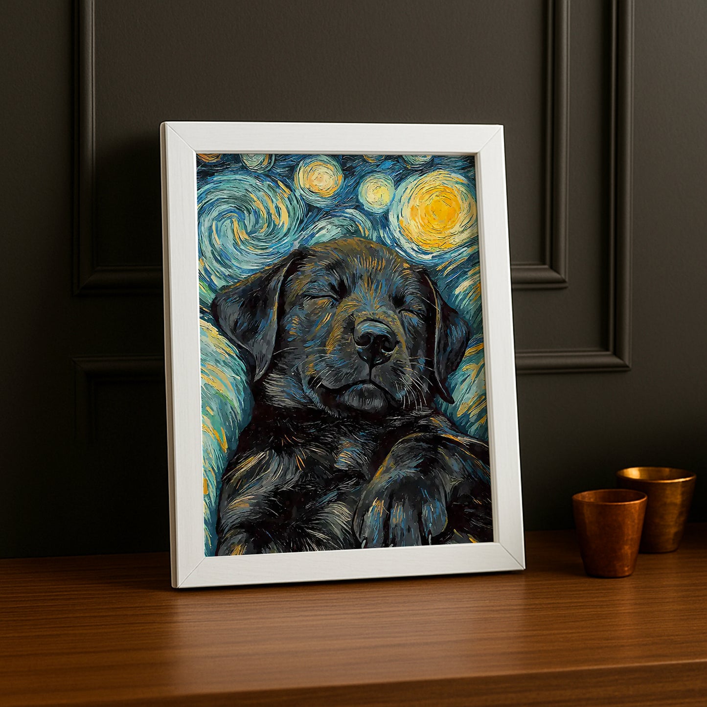 Cadre Photo Chien - Chiot noir