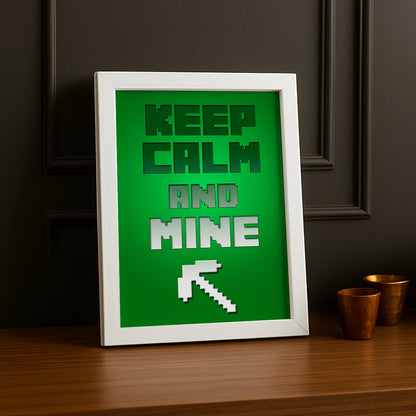 Cadre photo Minecraft - Keep Calm And Mine