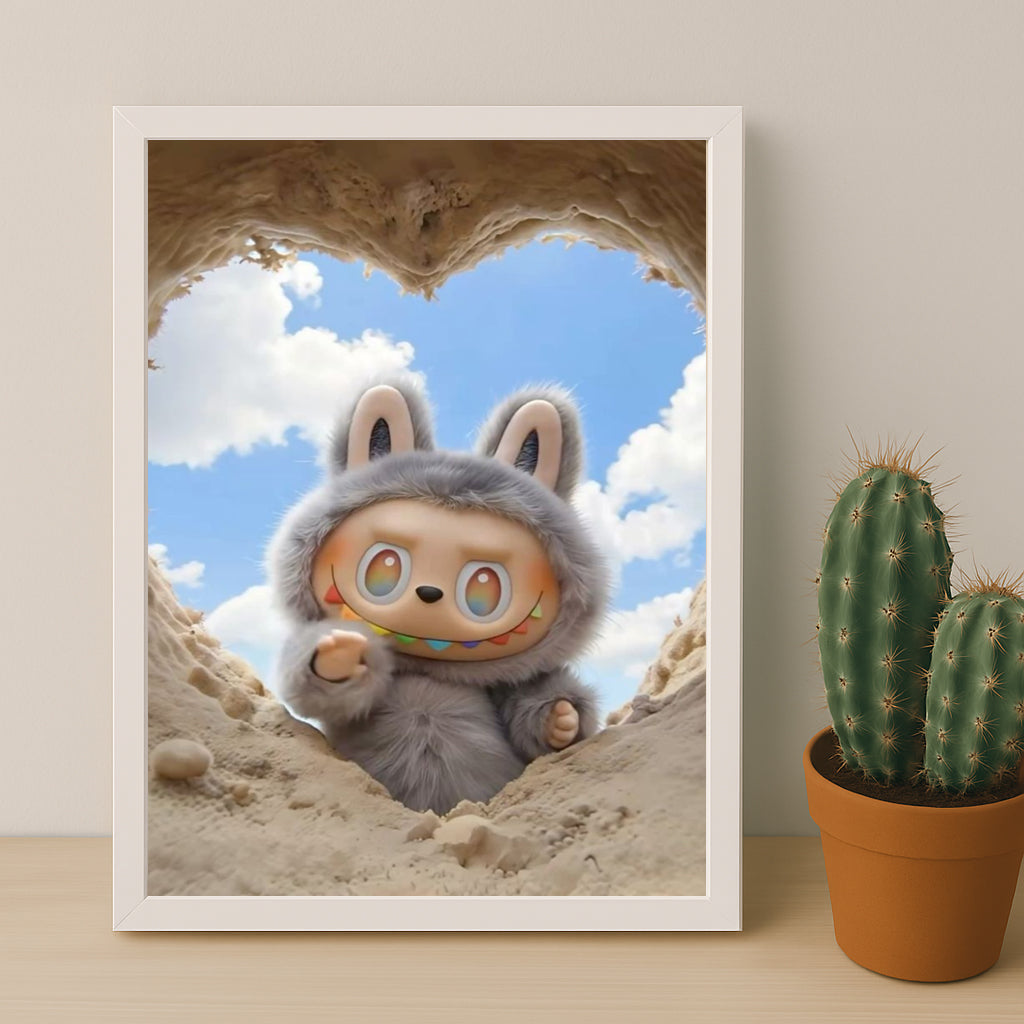 Poster Labubu - Coeur de sable