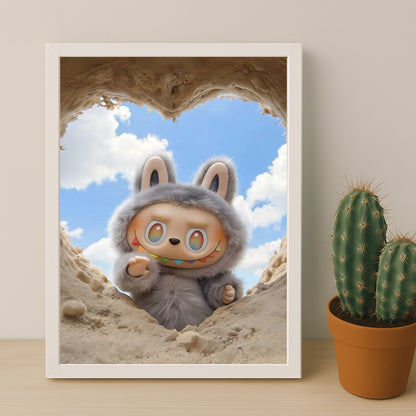 Poster Labubu - Coeur de sable