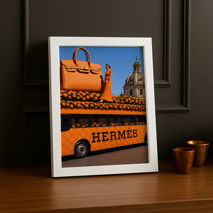 Cadre photo Hermès - Bus Orange
