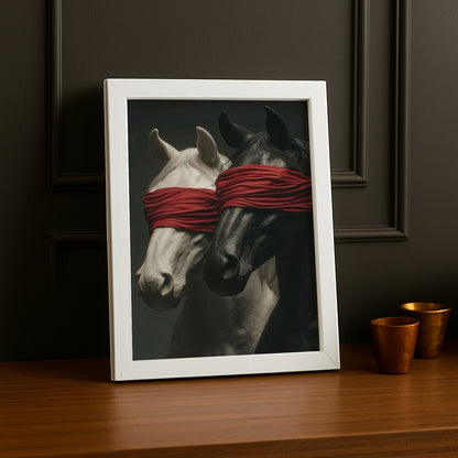 Cadre photo Équitation - Chevaux Bande Rouge