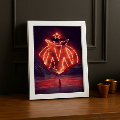 Cadre Photo Olympique de Marseille - Logo Enflammée