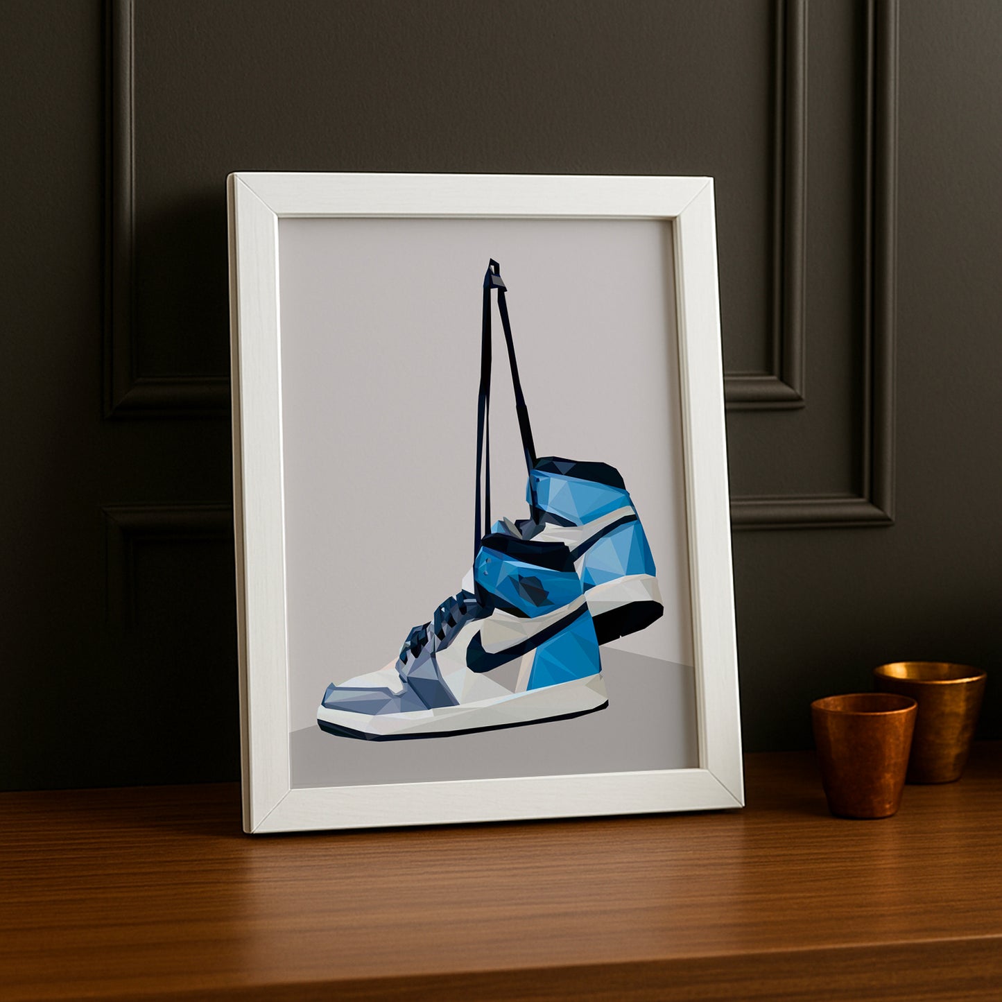Air Jordan 1 High University Blauer Illustrations-Fotorahmen 