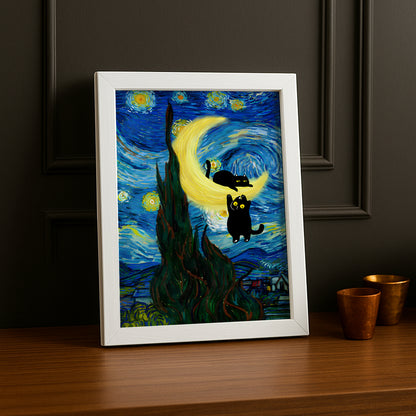 Cadre photo Chat Night