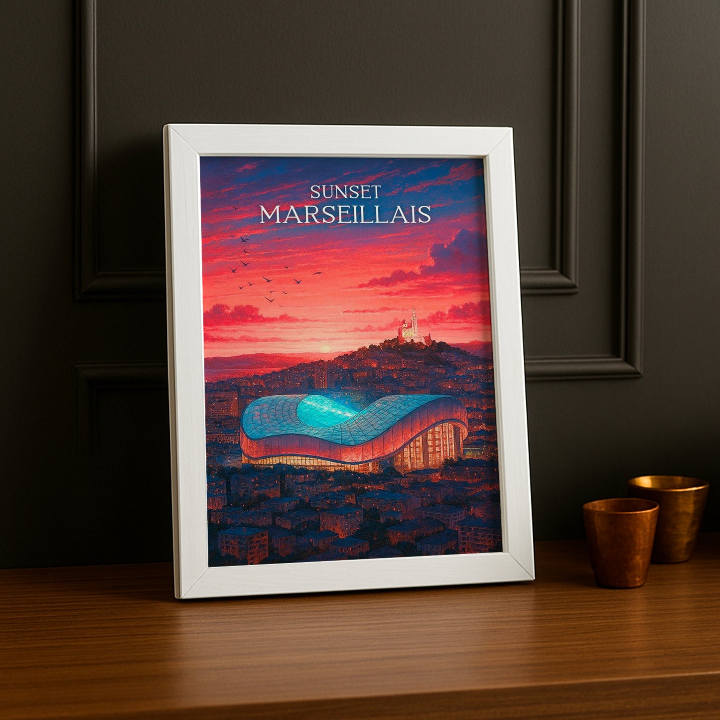 Poster encadrée Olympique de Marseille - Sunset Marseillais