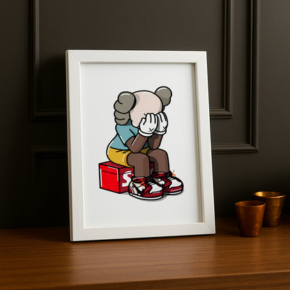 Poster encadré Kaws Supreme