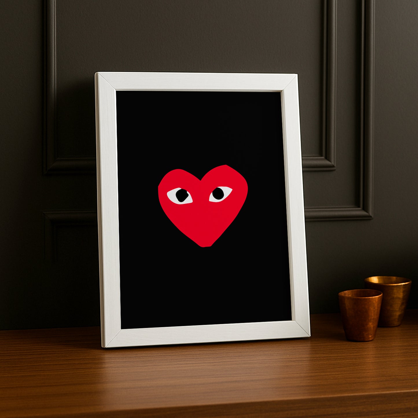 Cadre photo Comme Des Garçons coeur rouge