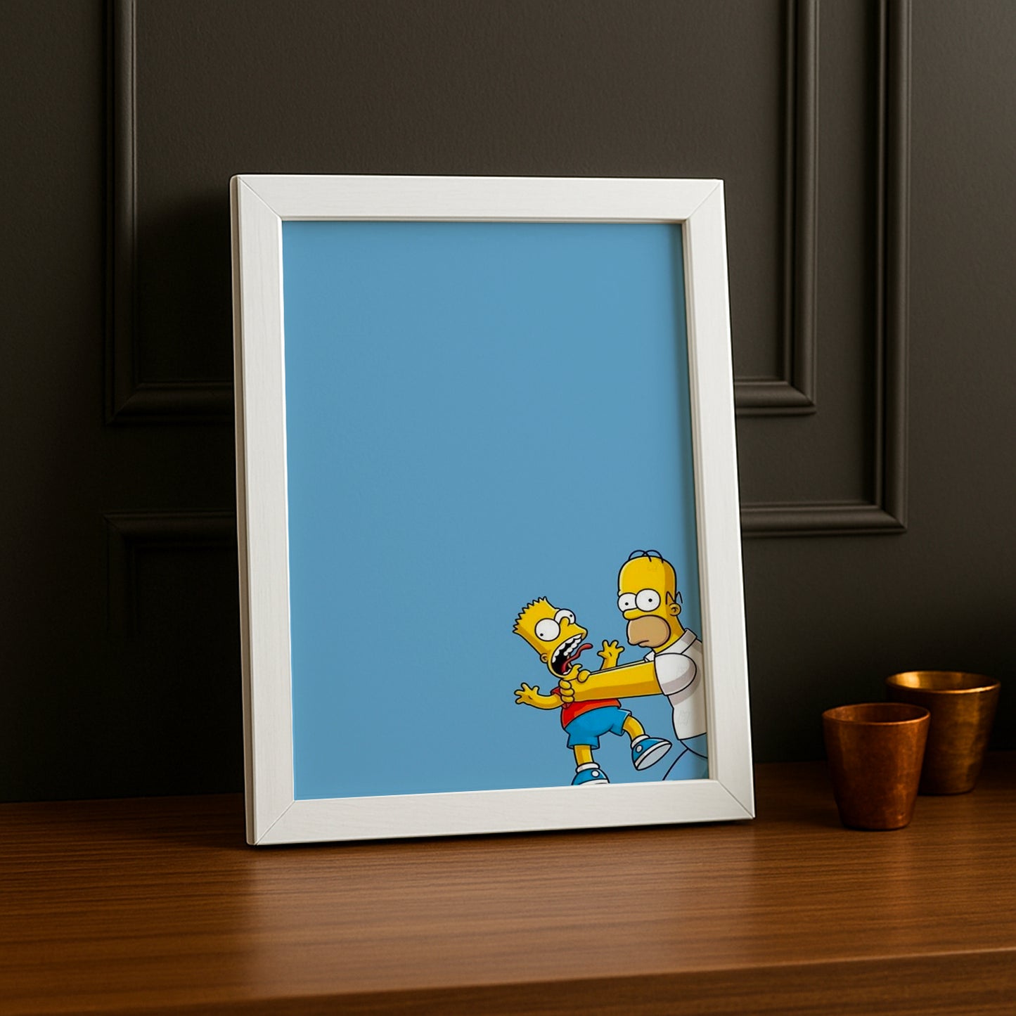 Cadre Photo Les Simpsons - Bart Simpson et Homer Simpson Etrangler