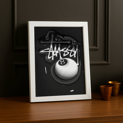Cadre photo Stüssy 8 billard blanc