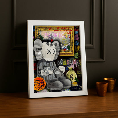 Cadre photo Kaws - Graffiti Iconic