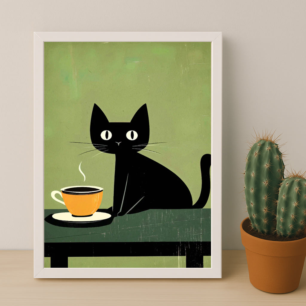 Cadre photo Coffee Lover - Chat Café